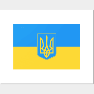 UKRAINE FLAG AND COAT OF ARMS Posters and Art